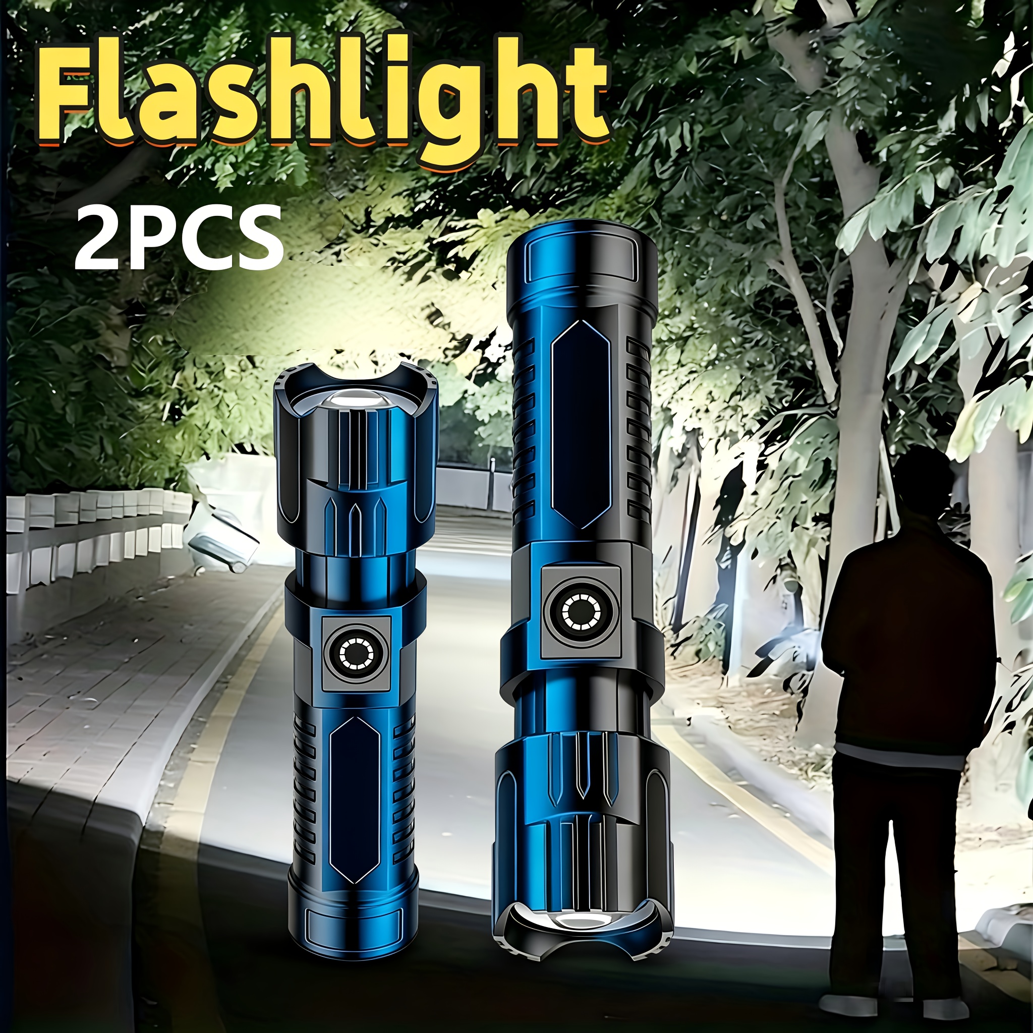 Tactical Flashlight Rechargeable - Tactical LED Flashlight 2000LM,USB Rechargeable Zoom