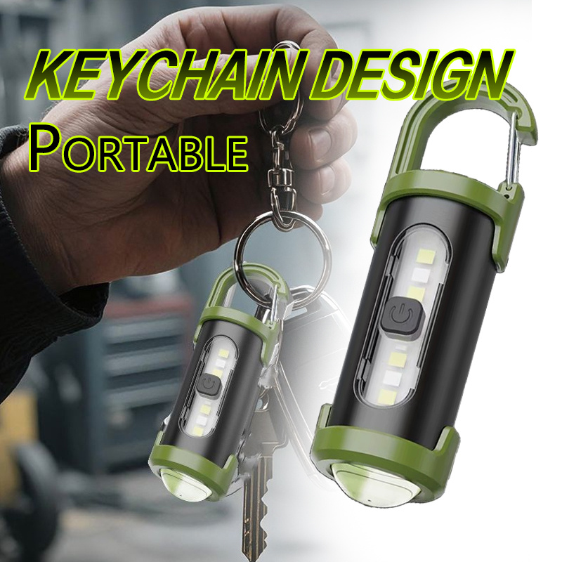 Tactical Flashlight Rechargeable - Powerful EDC LED Flashlight Keychain Rechargeable