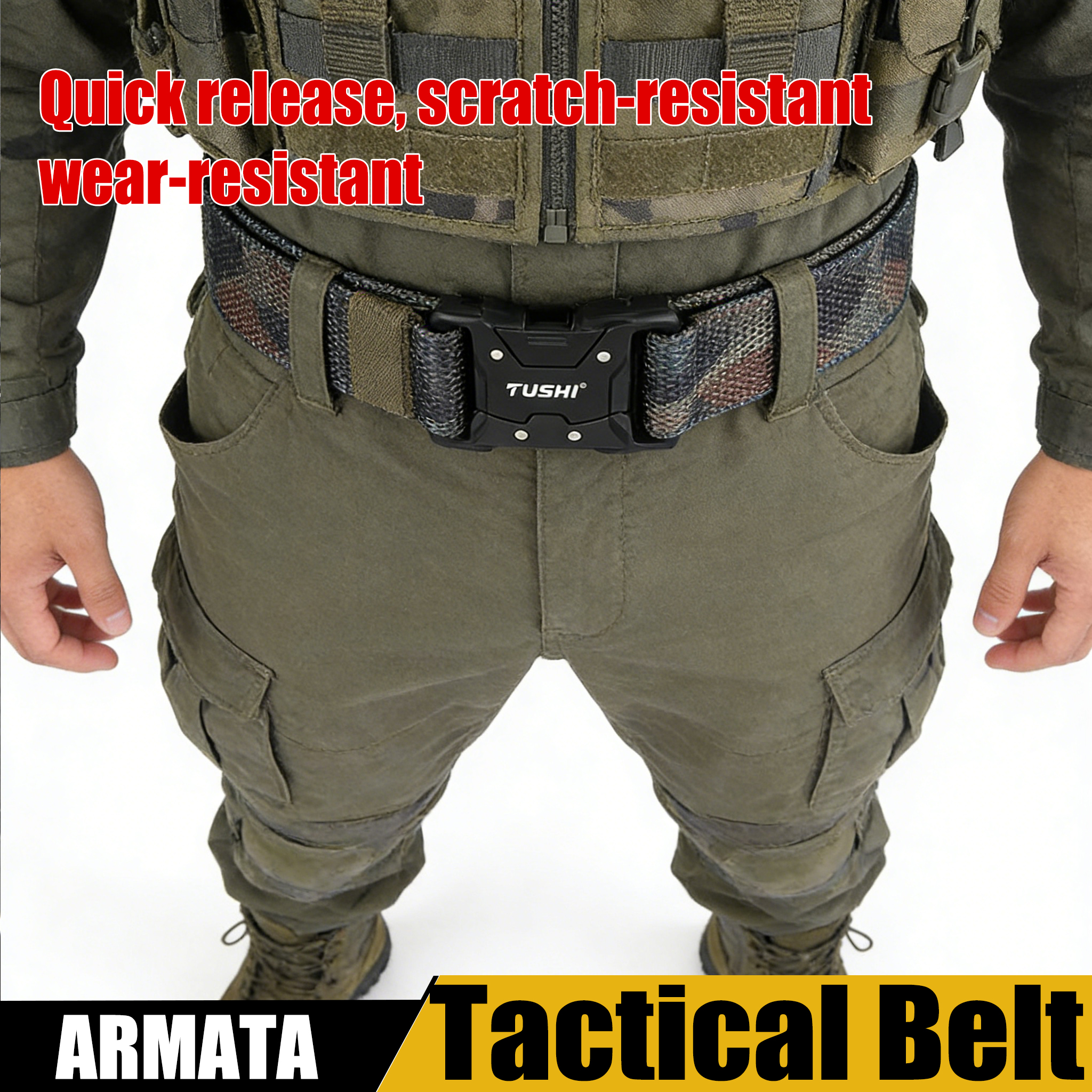 Outdoor Hunting Belt - Men's Tactical Buckle Nylon Belt Casual