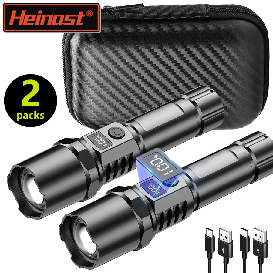 Tactical Flashlight Rechargeable - High Power XHP100 Led Flashlight Rechargeable