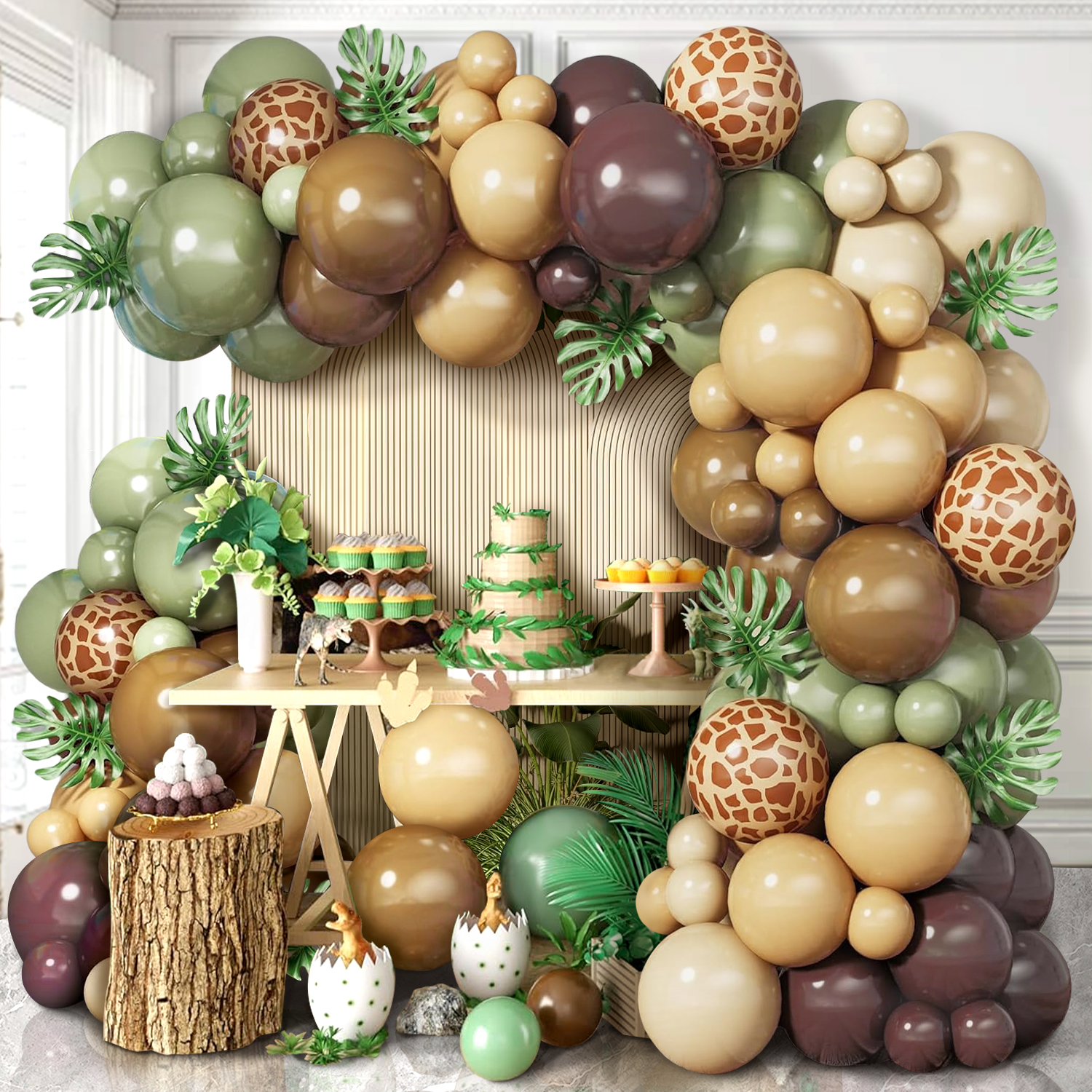 Outdoor Hunting Events - 129-Piece Sage Green and Brown Wild