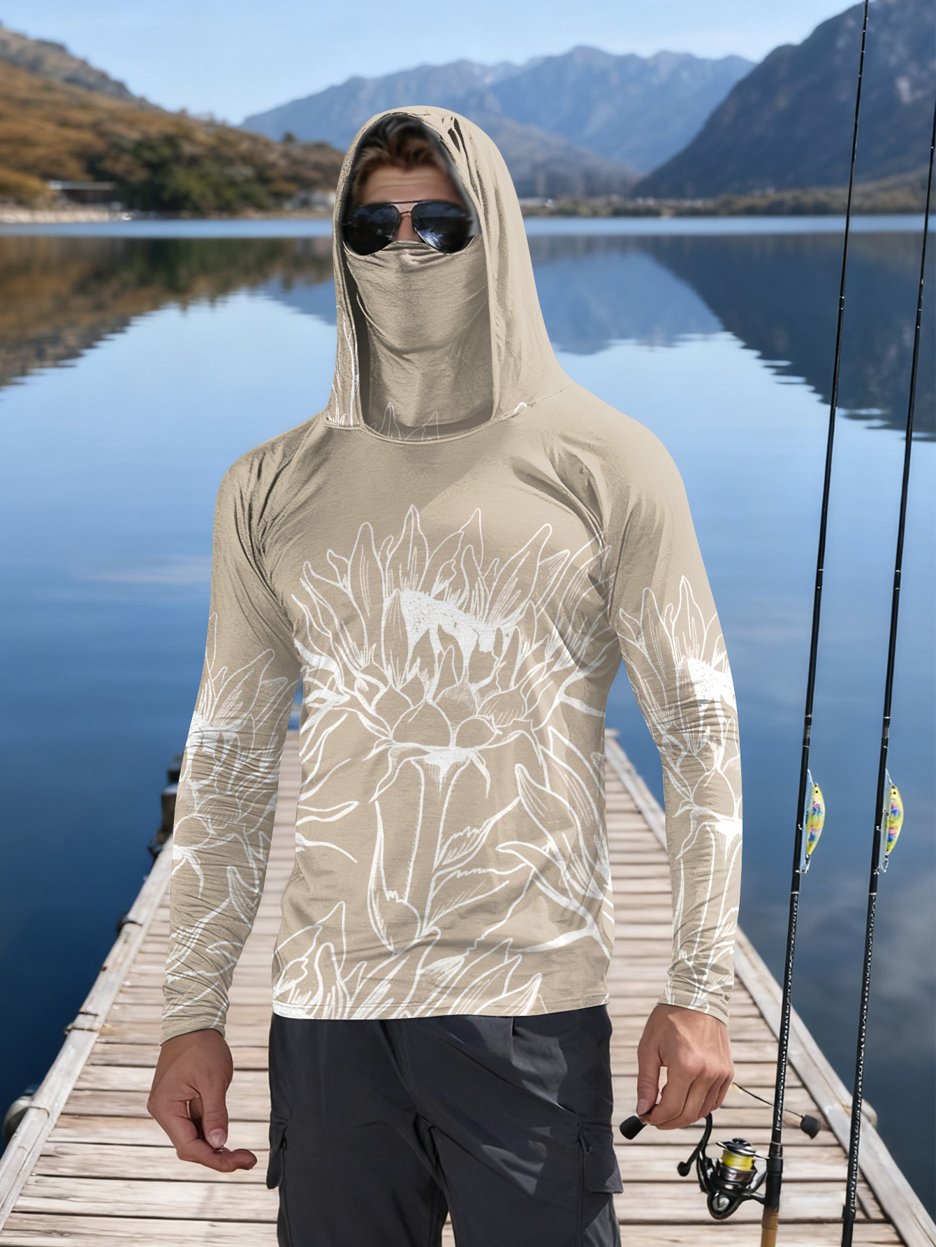 Fishing Shirts Men Sun Protect - Outdoor Hunting Hoodie บทวิจารณ์และราคา