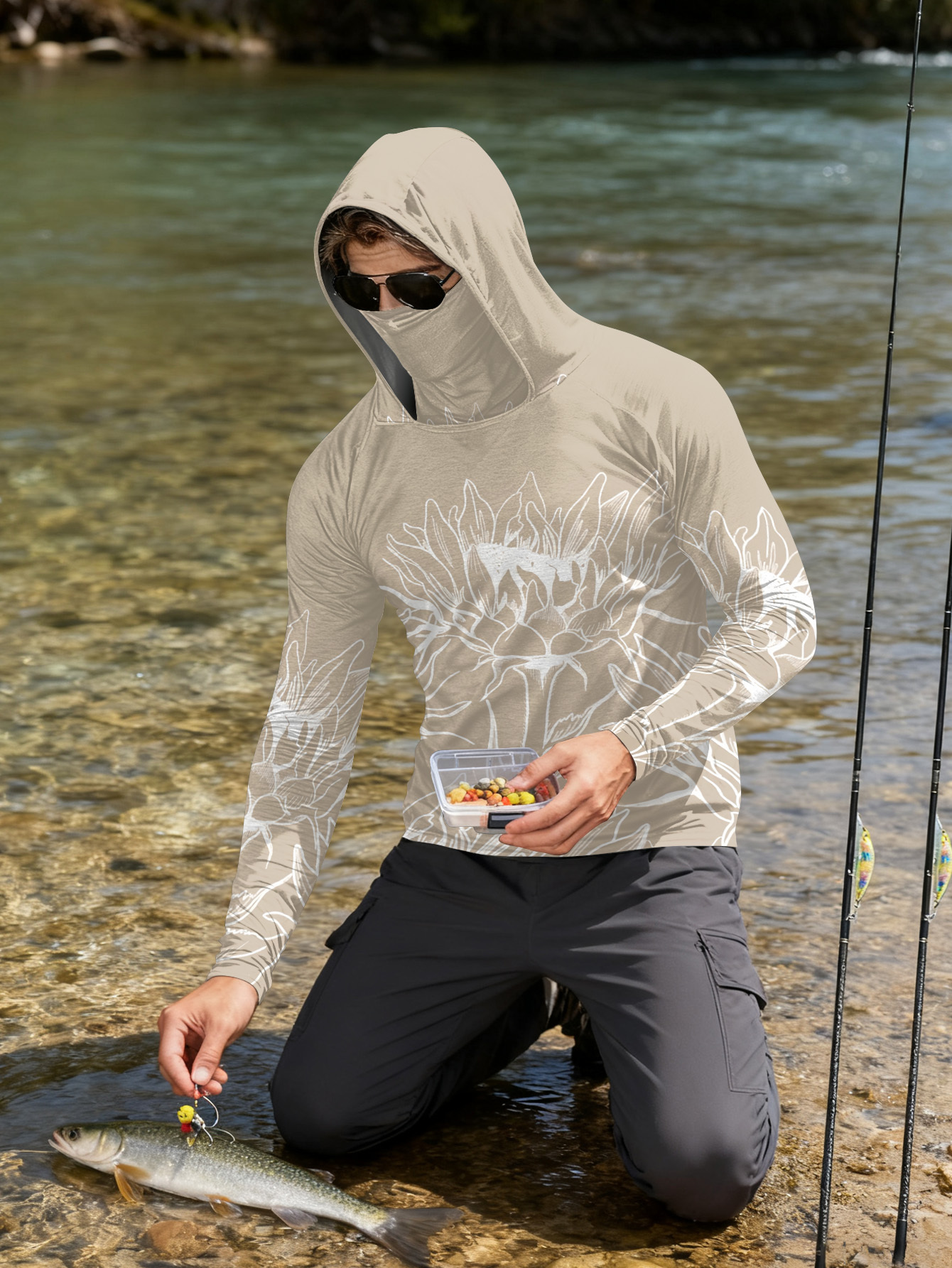 Fishing Shirts Men Sun Protect - Outdoor Hunting Hoodie บทวิจารณ์และราคา