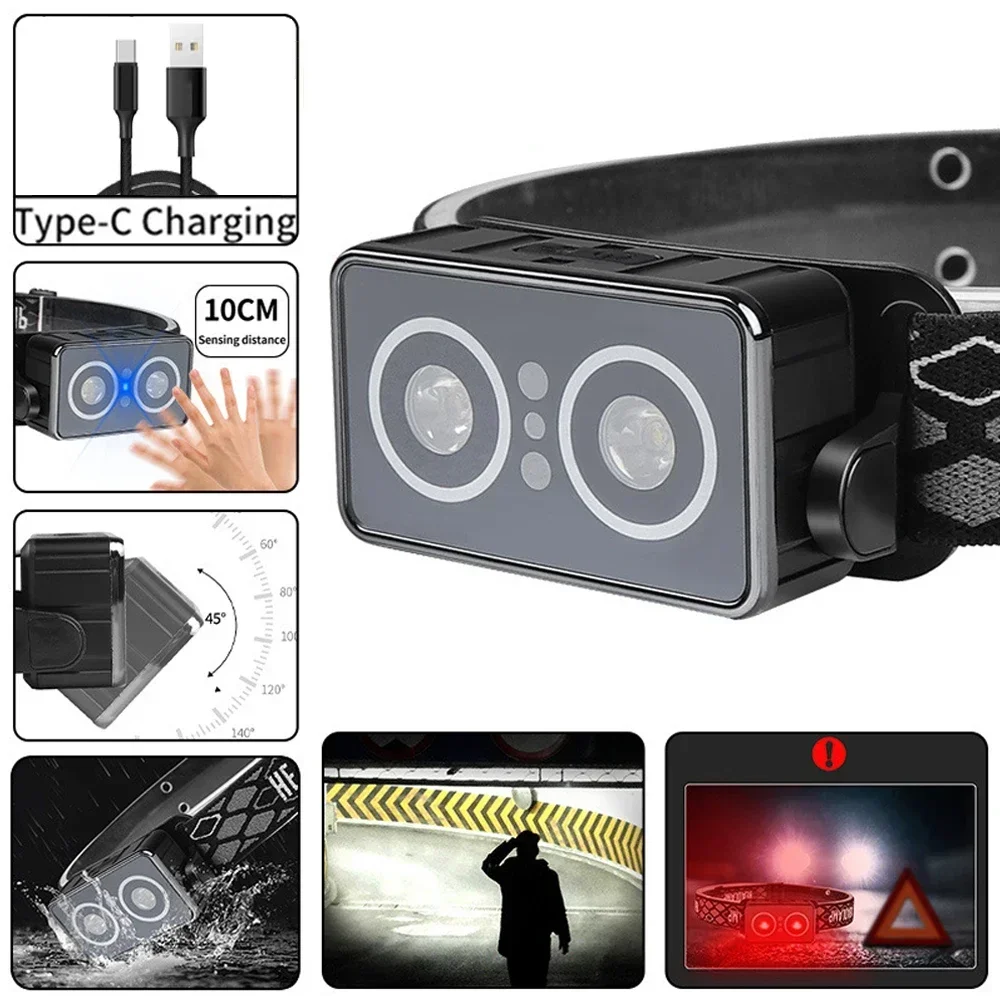 Sensor LED Headlamp USB Rechar - Outdoor Hunting Bike บทวิจารณ์และราคา