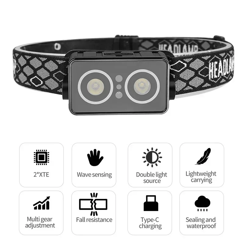 Sensor LED Headlamp USB Rechar - Outdoor Hunting Bike บทวิจารณ์และราคา