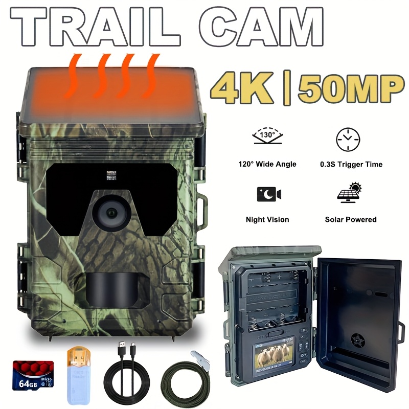 4K 50MP Solar-Powered Wildlife - Outdoor Hunting Videos บทวิจารณ์และราคา
