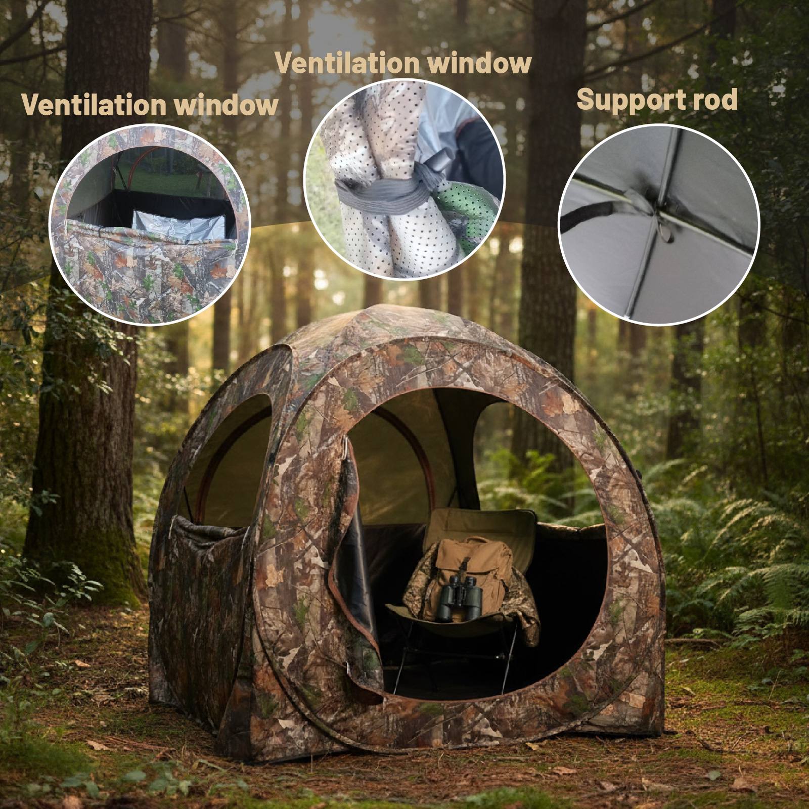 Camouflage Pop-Up Hunting Blin - Hunting & Outdoor Supplies Carterton Reviews บทวิจารณ์และราคา