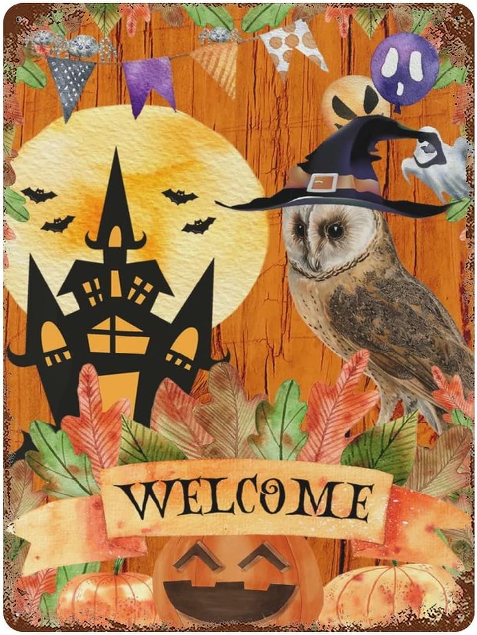 Vintage Halloween Metal Tin Si - Outdoor Hunting House บทวิจารณ์และราคา