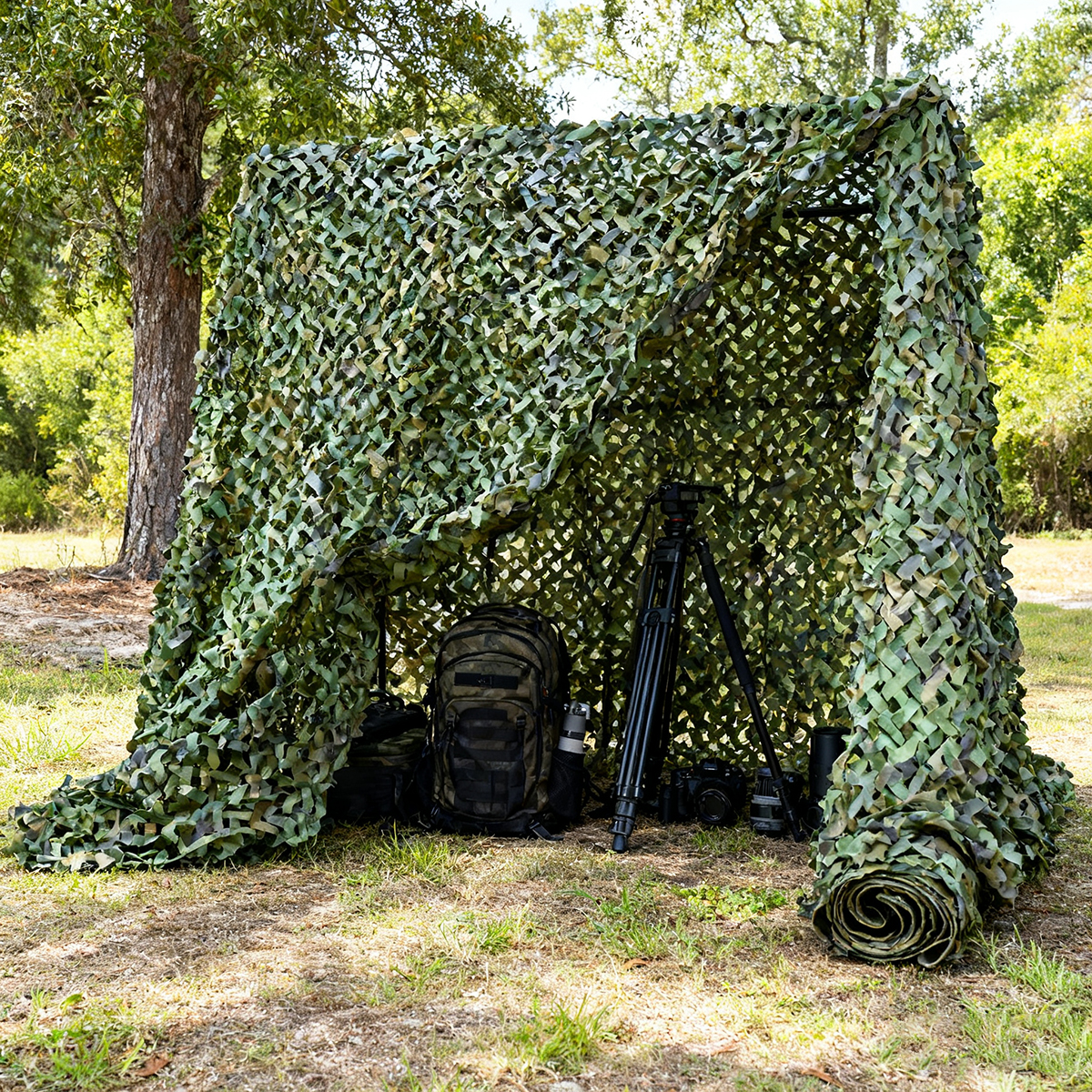 Woodland Camo Netting Camping  - Hunting Camp Outdoor Supplies บทวิจารณ์และราคา