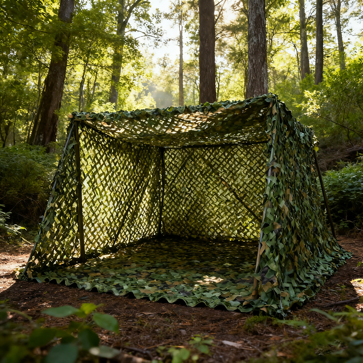 Woodland Camo Netting Camping  - Hunting Camp Outdoor Supplies บทวิจารณ์และราคา