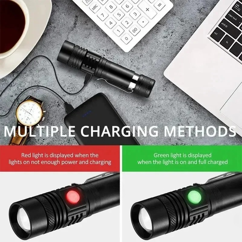 T6 LED Rechargeable Flashlight - Outdoor Hunting Lights บทวิจารณ์และราคา