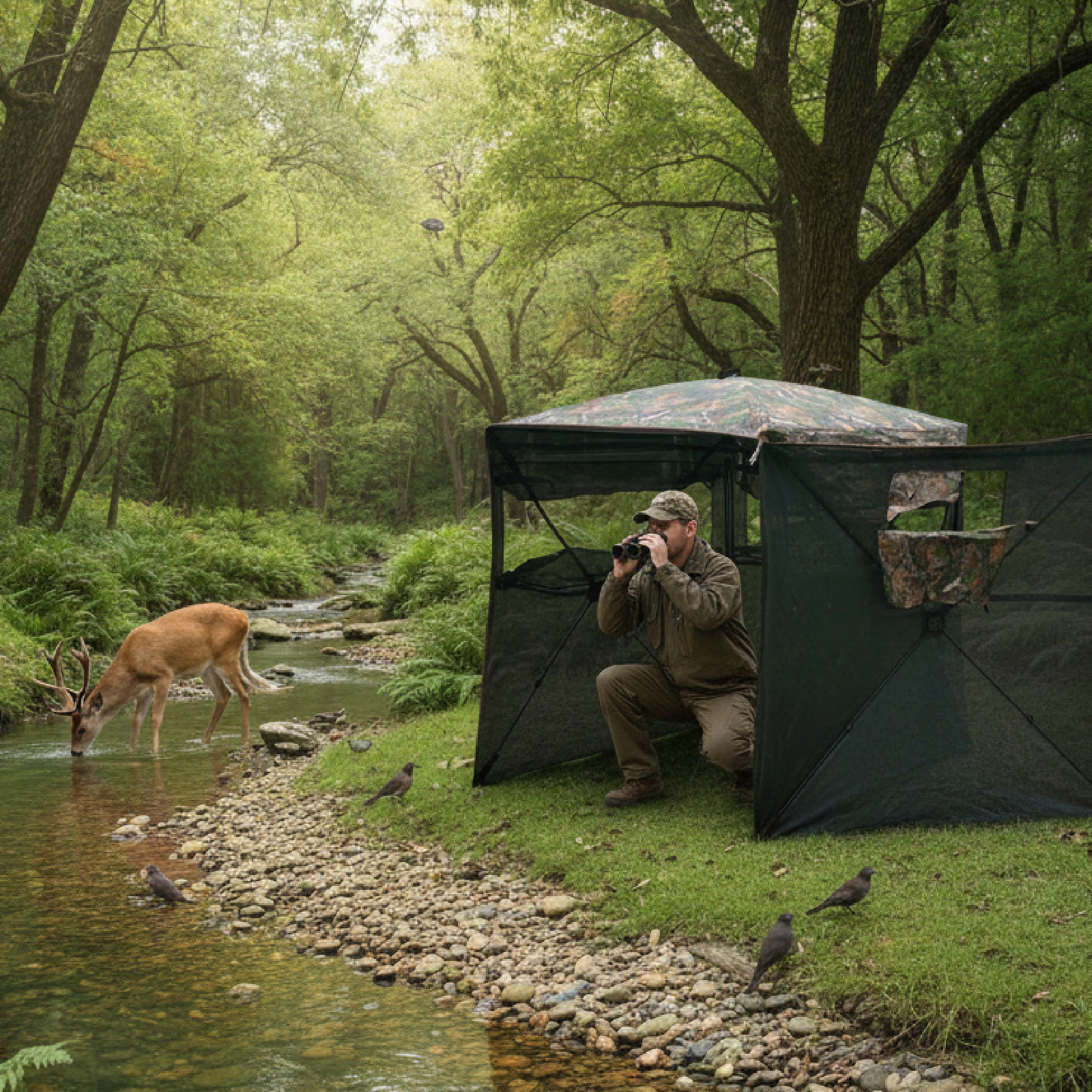 Camouflage Pop-Up Hunting Blin - Hunting & Outdoor Supplies Carterton Reviews บทวิจารณ์และราคา