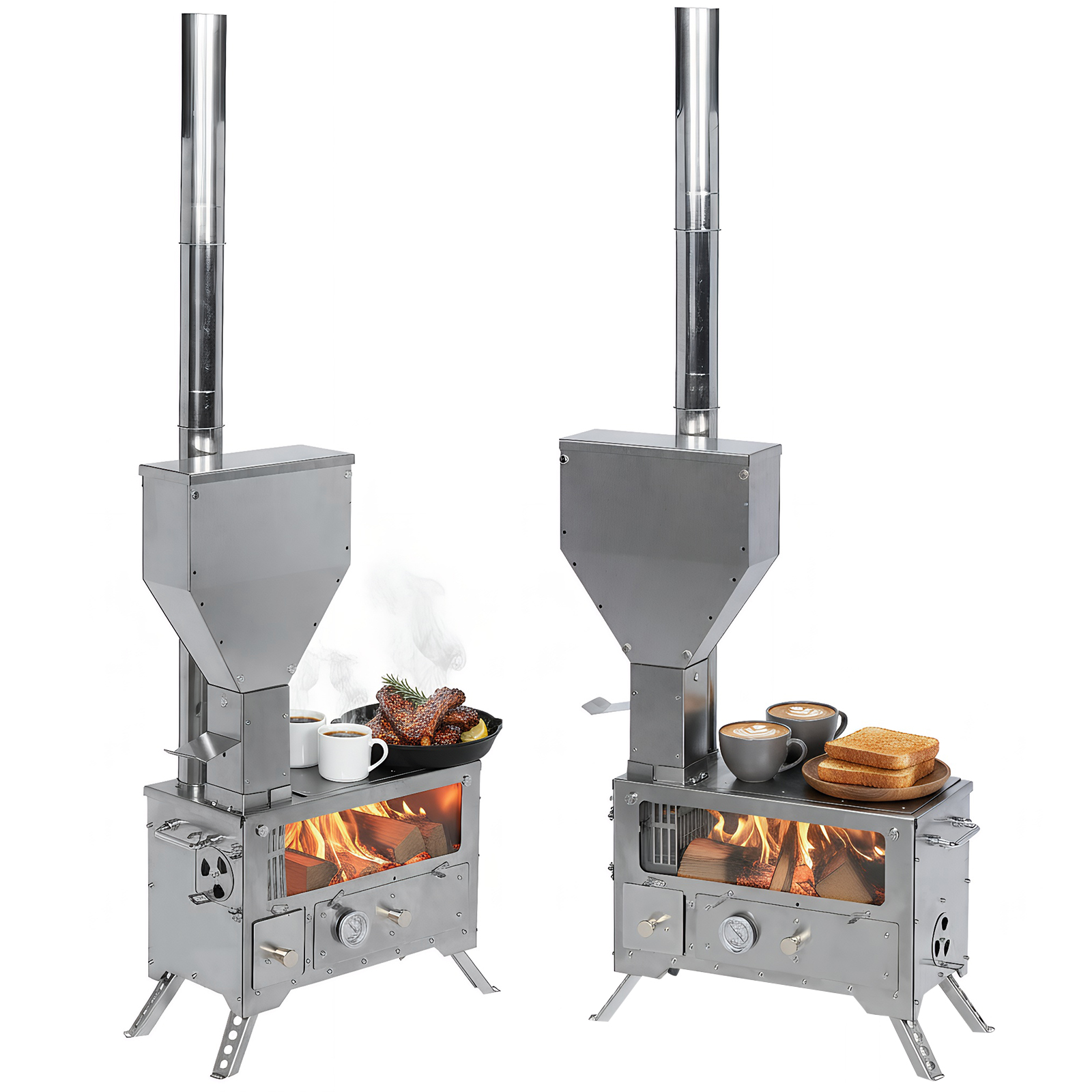Portable Wood-Burning Camp Sto - Hunting Fishing Outdoor บทวิจารณ์และราคา