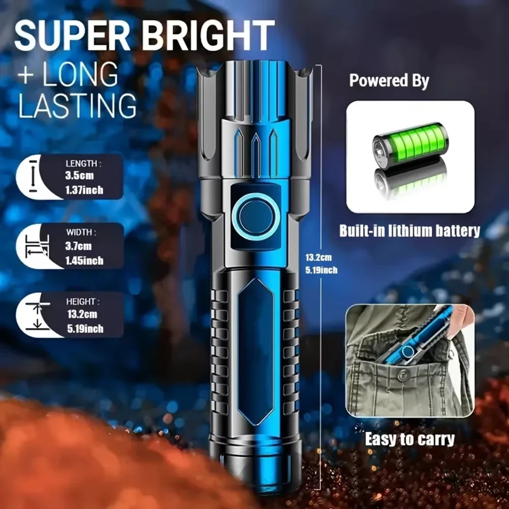 Tactical LED Flashlight 2000LM - Tactical Flashlight Rechargeable บทวิจารณ์และราคา