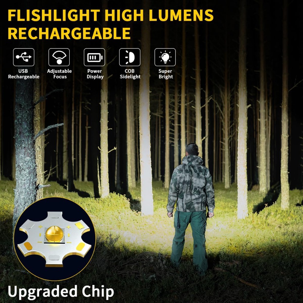 Rechargeable Flashlights High  - Tactical Flashlight Rechargeable บทวิจารณ์และราคา