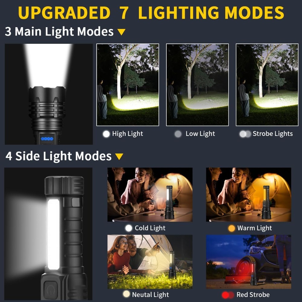 Rechargeable Flashlights High  - Tactical Flashlight Rechargeable บทวิจารณ์และราคา
