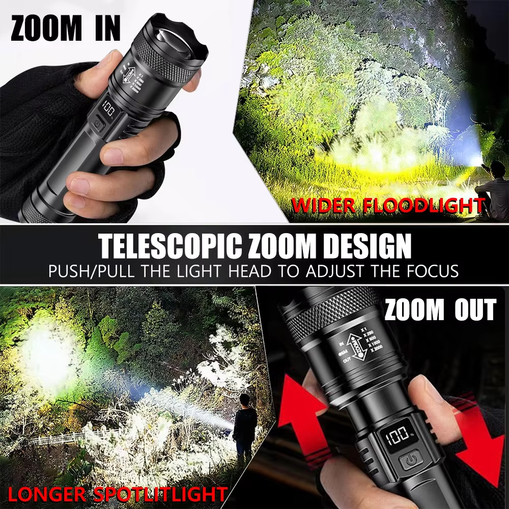 100000LM Ultra-bright Flashlig - Tactical Flashlight Rechargeable บทวิจารณ์และราคา