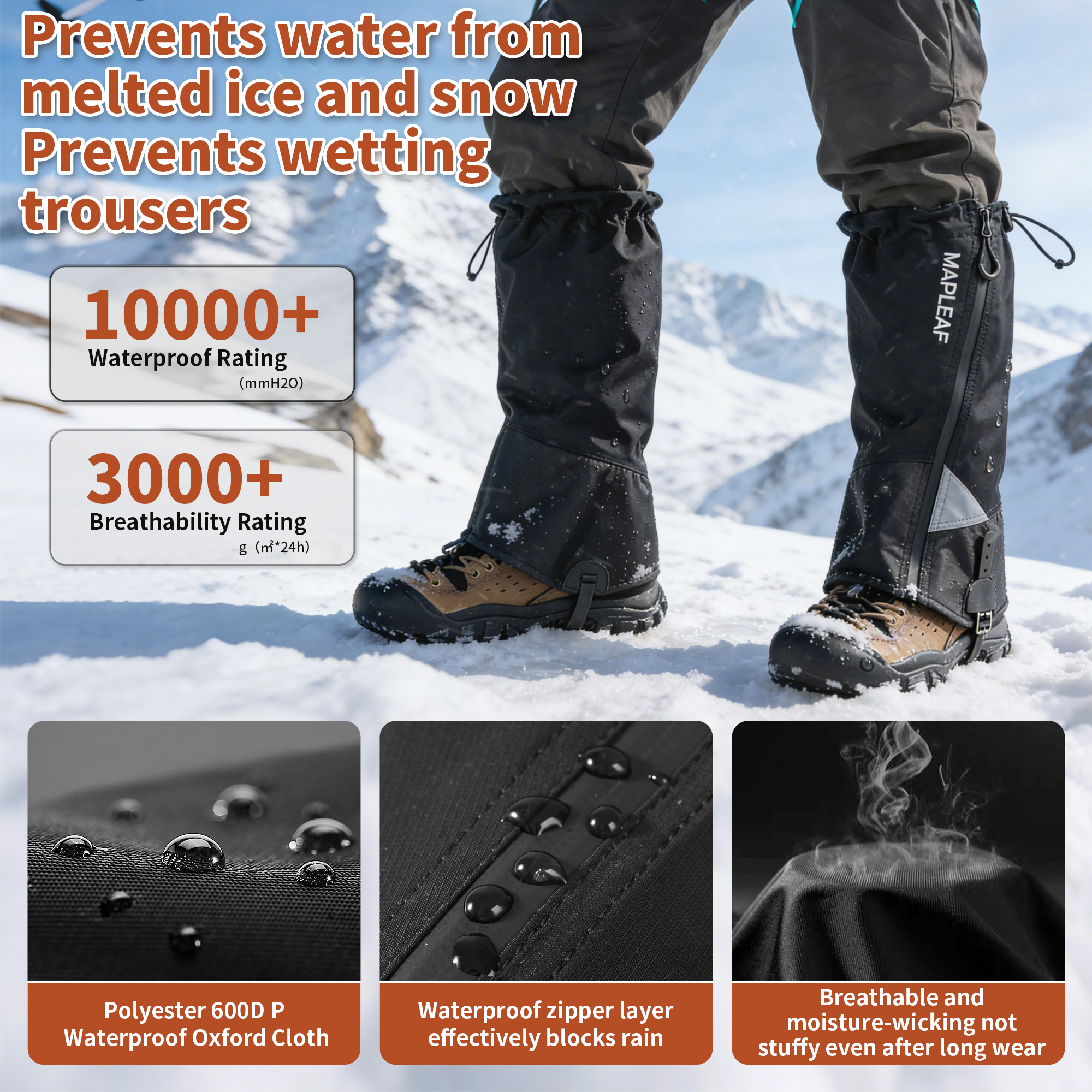 MAPLEAF Waterproof Leg Gaiters - Hunting Fishing Outdoor บทวิจารณ์และราคา
