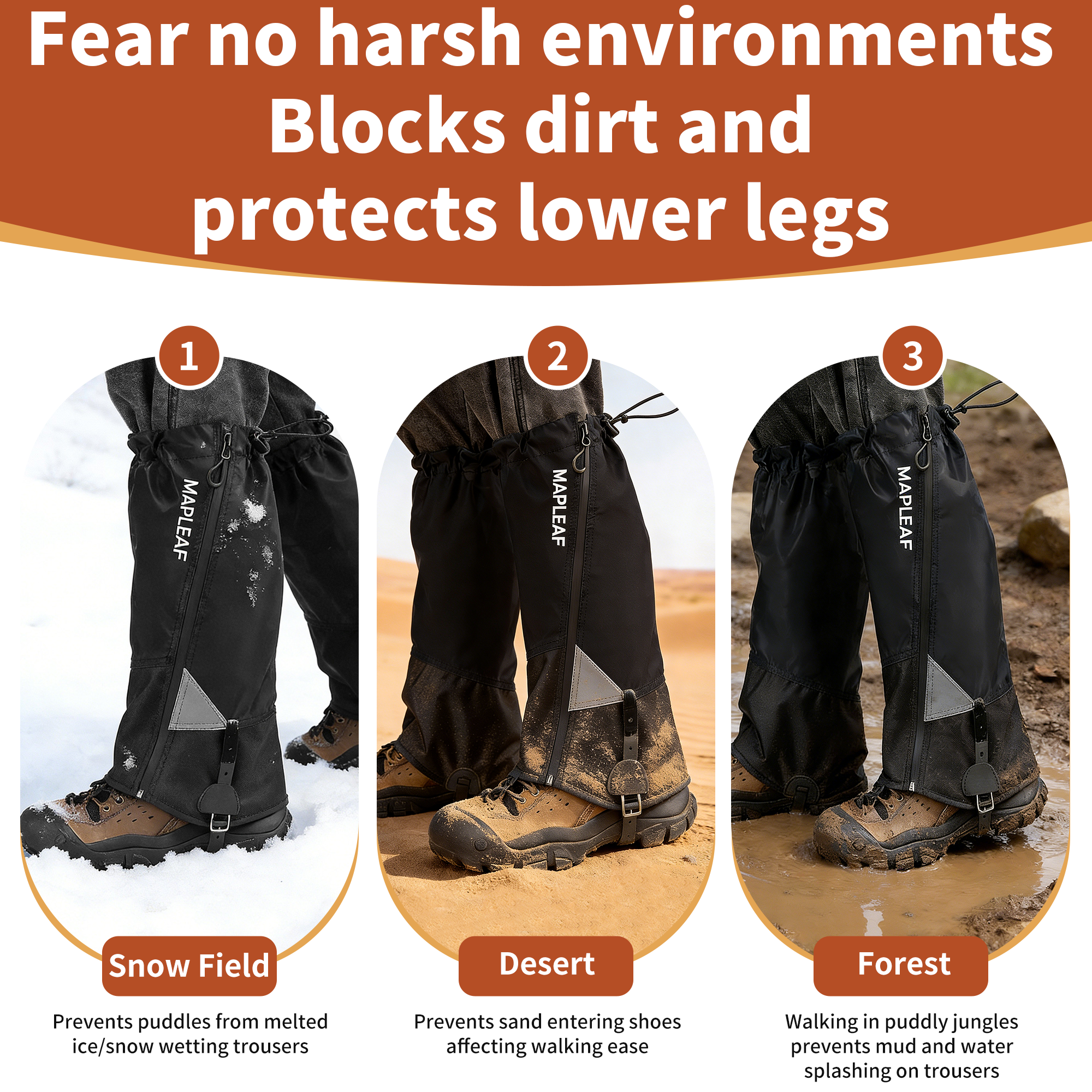 MAPLEAF Waterproof Leg Gaiters - Hunting Fishing Outdoor บทวิจารณ์และราคา