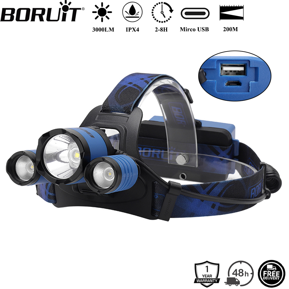 BORUiT B21 3000LM LED Headlamp - Outdoor Hunting Bike บทวิจารณ์และราคา