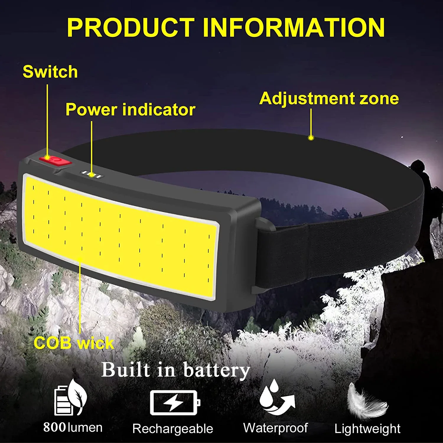 COB Portable LED Headlights Ou - Hunting Fishing Outdoor บทวิจารณ์และราคา
