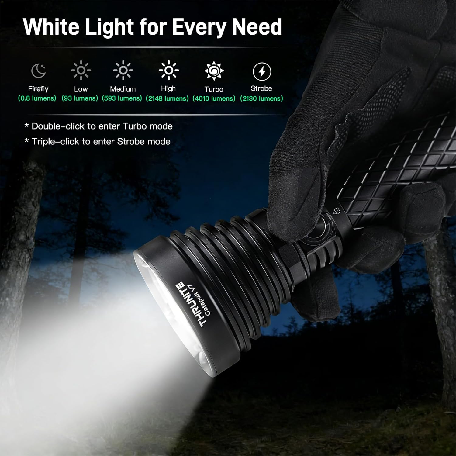 4010 Lumen Long Range USB-C Re - Tactical Flashlight Rechargeable บทวิจารณ์และราคา