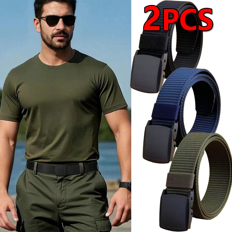 Men's Tactical Belt Nylon Canv - Outdoor Hunting Trousers บทวิจารณ์และราคา