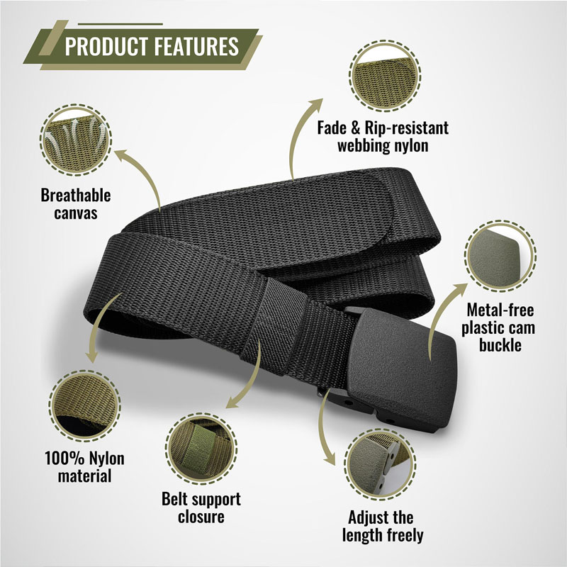 Men's Tactical Belt Nylon Canv - Outdoor Hunting Trousers บทวิจารณ์และราคา