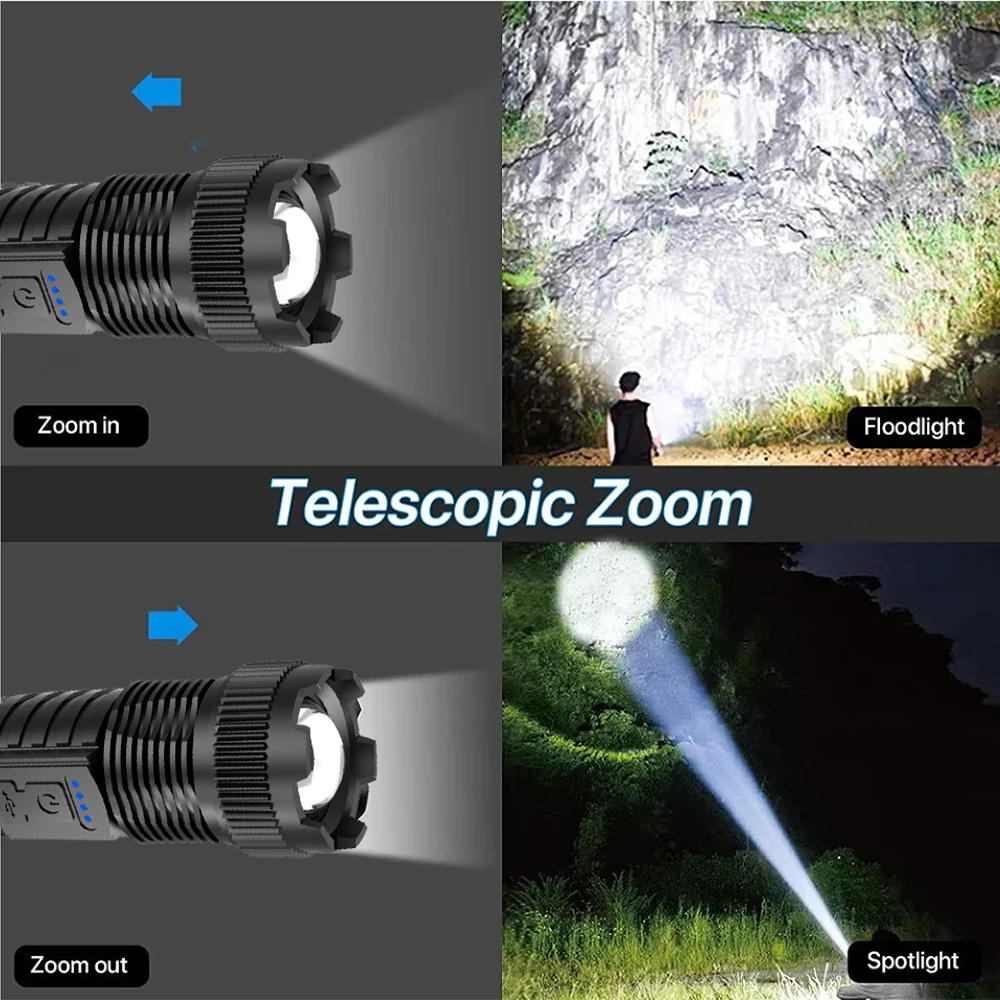 Ultra-bright LED Flashlight Re - Tactical Flashlight Rechargeable บทวิจารณ์และราคา