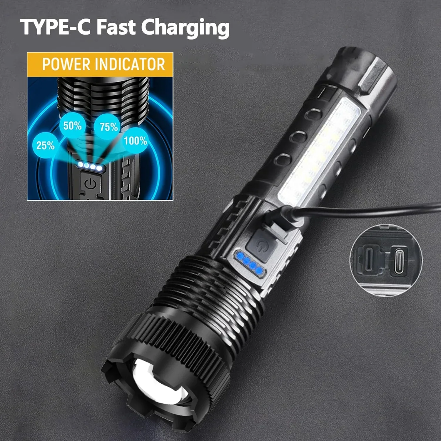 Ultra-bright LED Flashlight Re - Tactical Flashlight Rechargeable บทวิจารณ์และราคา