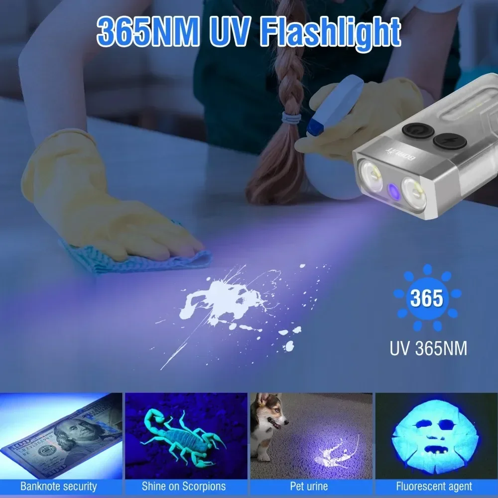 BORUiT V10 Keychain UV LED EDC - Outdoor Hunting Lights บทวิจารณ์และราคา