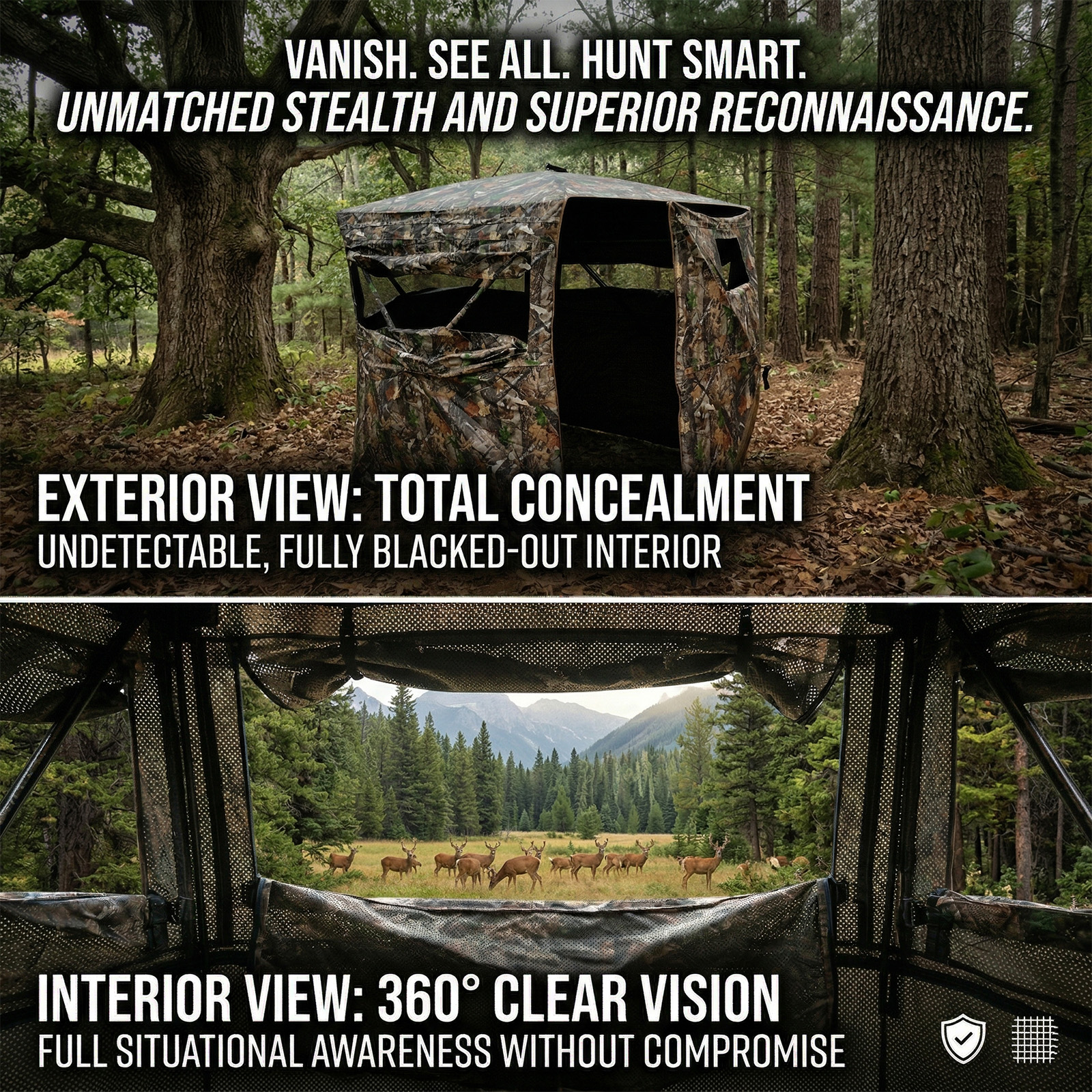 Camouflage Pop-Up Hunting Blin - Hunting & Outdoor Supplies Carterton Reviews บทวิจารณ์และราคา