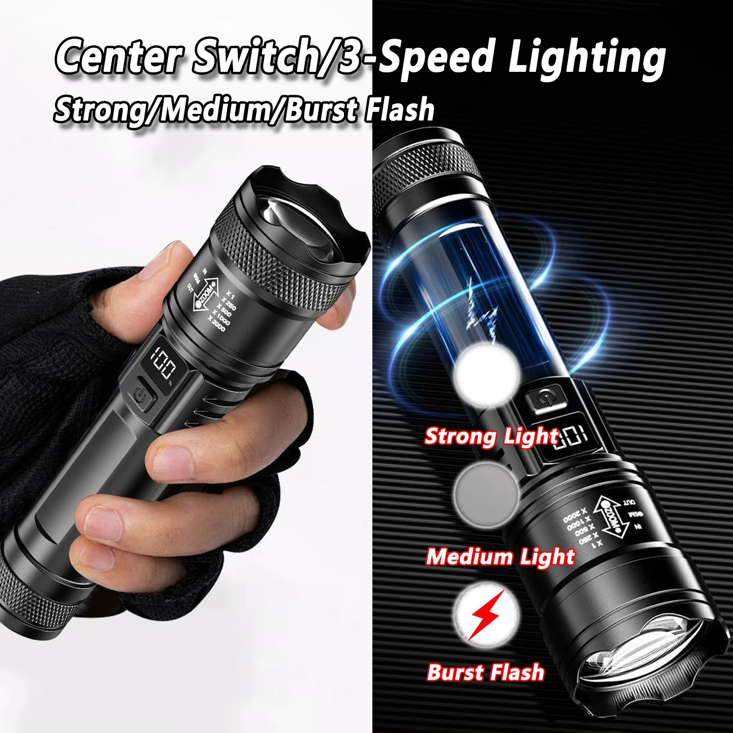 Ultra Bright LED Flashlight 20 - Tactical Flashlight Rechargeable บทวิจารณ์และราคา