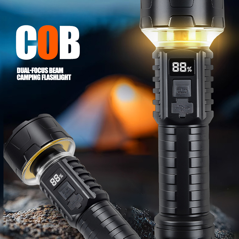 1/2PCS/A Set High Strong Power - Tactical Flashlight Rechargeable บทวิจารณ์และราคา