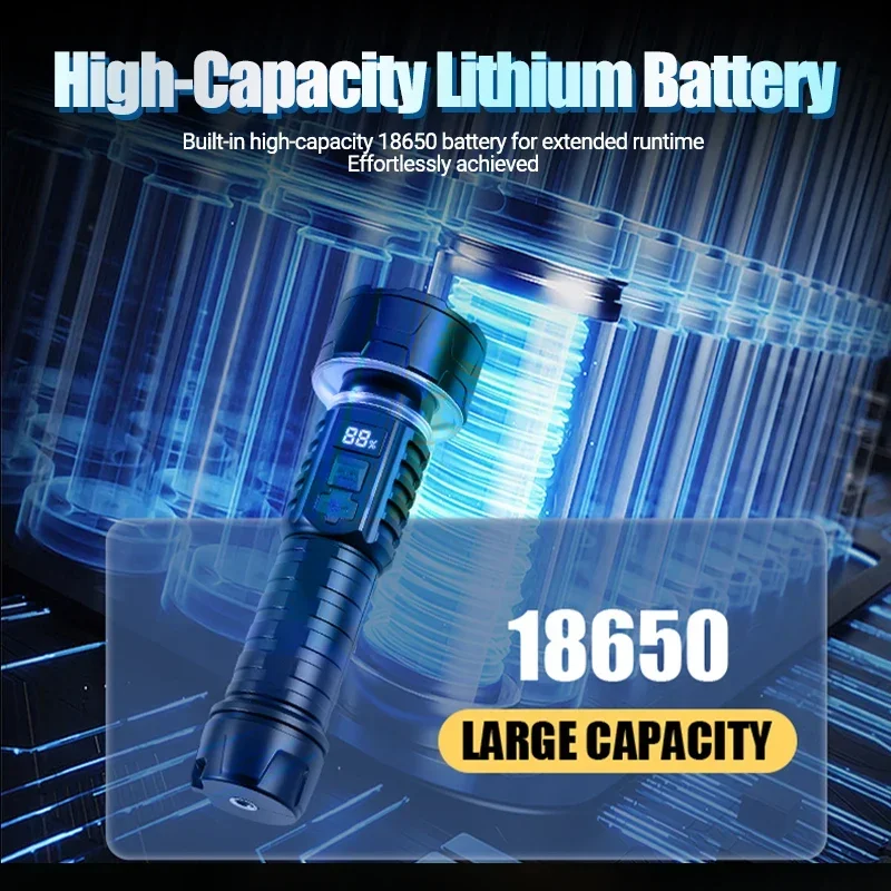 1/2PCS/A Set High Strong Power - Tactical Flashlight Rechargeable บทวิจารณ์และราคา