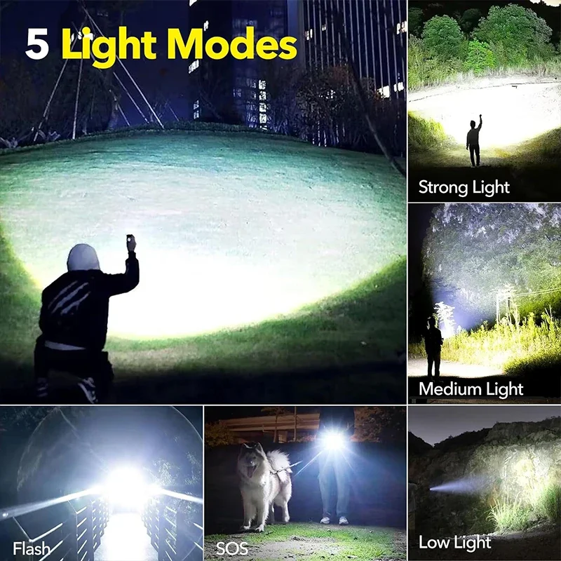 High Power LED Flashlight Rech - Tactical Flashlight Rechargeable บทวิจารณ์และราคา