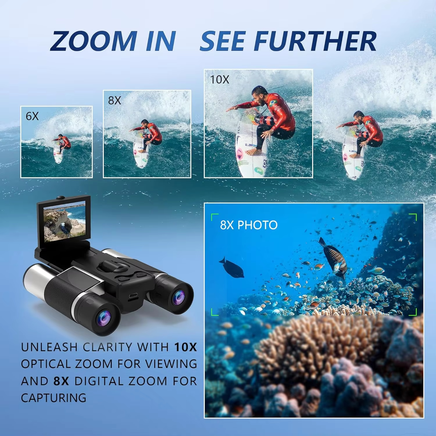 8X Digital Zoom Camera Binocul - Outdoor Hunting Videos บทวิจารณ์และราคา