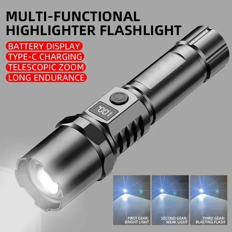 High Power XHP100 Led Flashlig - Tactical Flashlight Rechargeable บทวิจารณ์และราคา