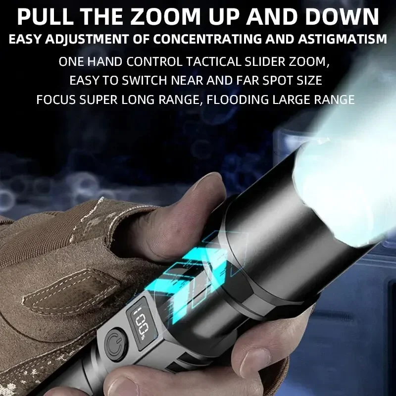 High Power XHP100 Led Flashlig - Tactical Flashlight Rechargeable บทวิจารณ์และราคา