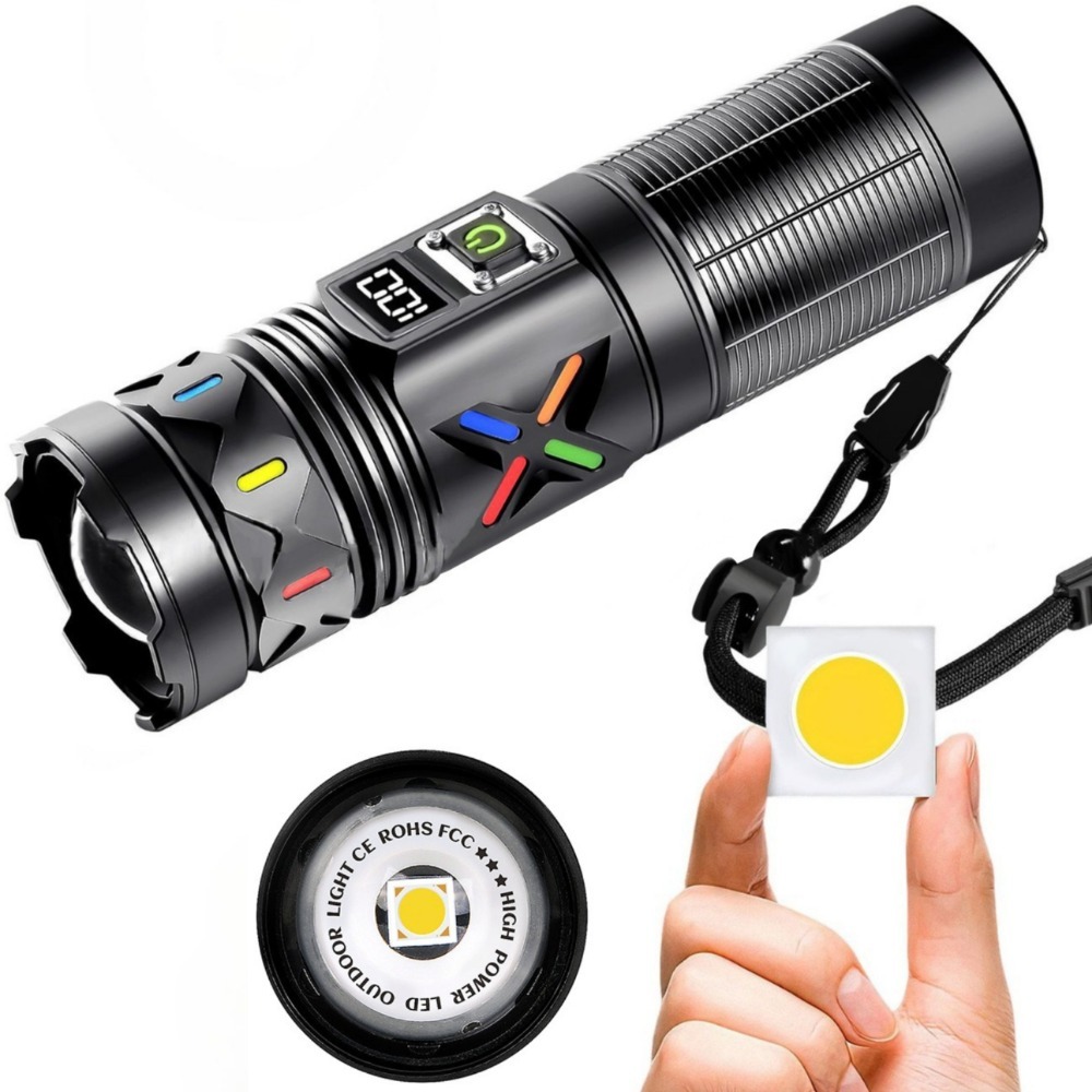 High Power LED Flashlight Tele - Tactical Flashlight Rechargeable บทวิจารณ์และราคา