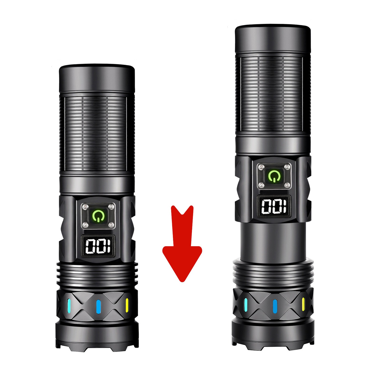High Power LED Flashlight Tele - Tactical Flashlight Rechargeable บทวิจารณ์และราคา