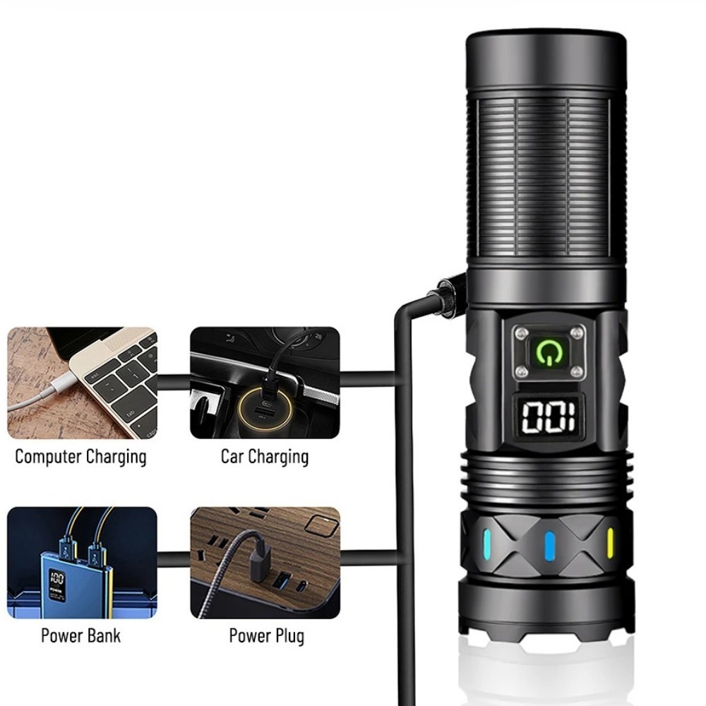 High Power LED Flashlight Tele - Tactical Flashlight Rechargeable บทวิจารณ์และราคา